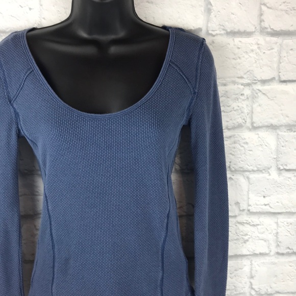 Free People Blue Thermal Crochet Sleeve - Picture 4 of 7